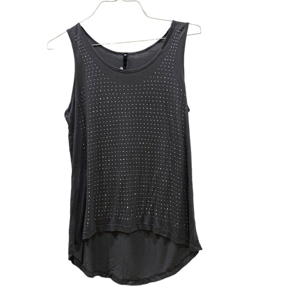 Love Culture Shirt Sleeveless shirt 100% Rayon size Large Gray with Decorations - Picture 1 of 6